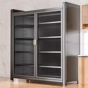 厨房置物架对开门阳台橱柜杂物加宽纵深收纳架落地式多层可调节架