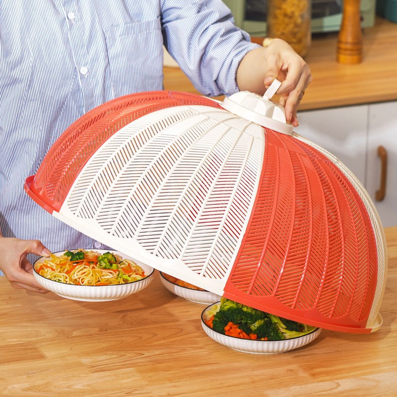 厨房盖菜罩可折叠家用剩菜剩饭桌罩塑料餐桌罩防苍蝇夏天专用圆形
