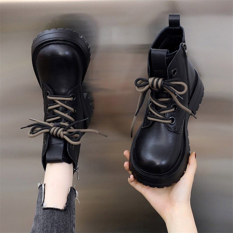 32小码33 34厚底马丁靴女款2024秋冬季单靴新款短靴英伦风棉靴子,女鞋,马丁靴,淘宝优惠券,粉丝福利购,淘宝优惠卷