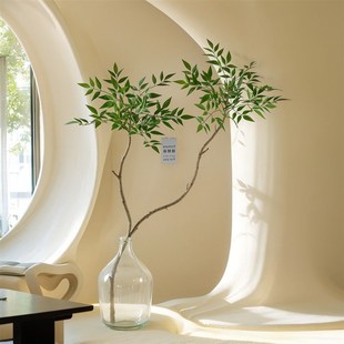 仿真植物南天竹装饰盆栽办公室客厅桌面室内盆景摆件仿生假花绿植