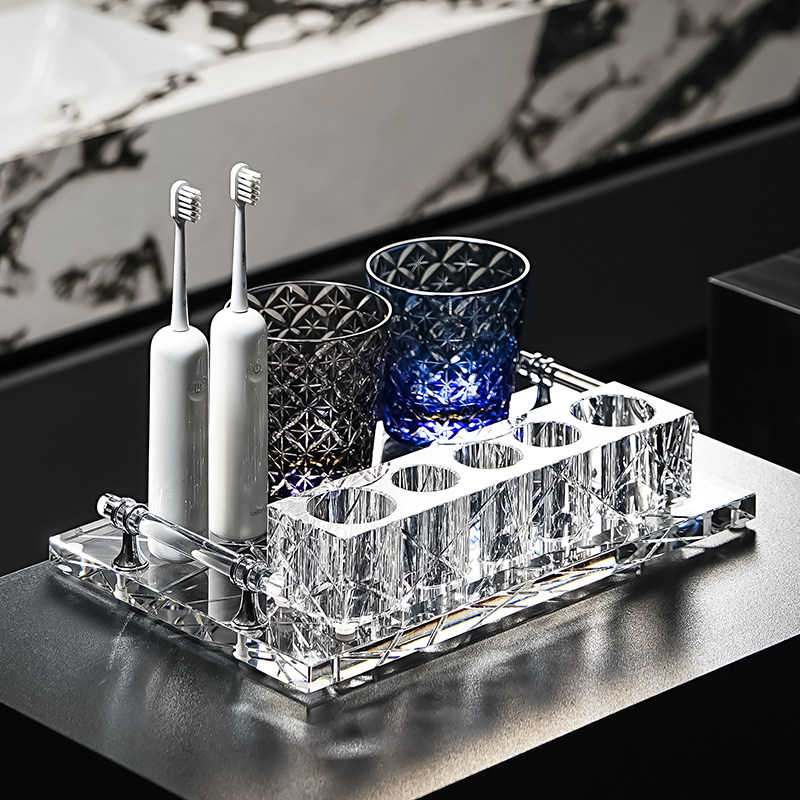 别墅酒店卫生间高定水晶高级感电动牙刷漱口杯置物架浴室洗漱套装,家庭/个人清洁工具,牙刷架/牙具座,淘宝优惠券,粉丝福利购,淘宝优惠卷