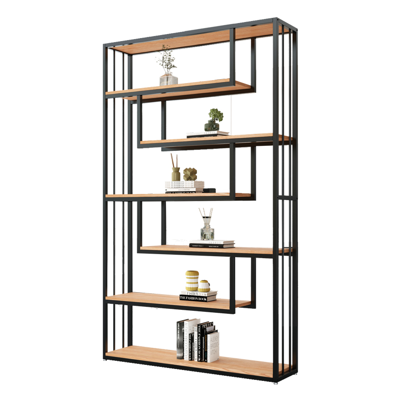 铁艺屏风隔断办公室隔断置物架落地书架工业风装饰柜餐厅花架镂空