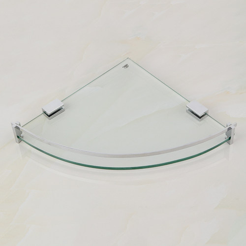 洁诺全铜浴室玻璃置物架厨房厕所三角架卫生间转角架挂件单层