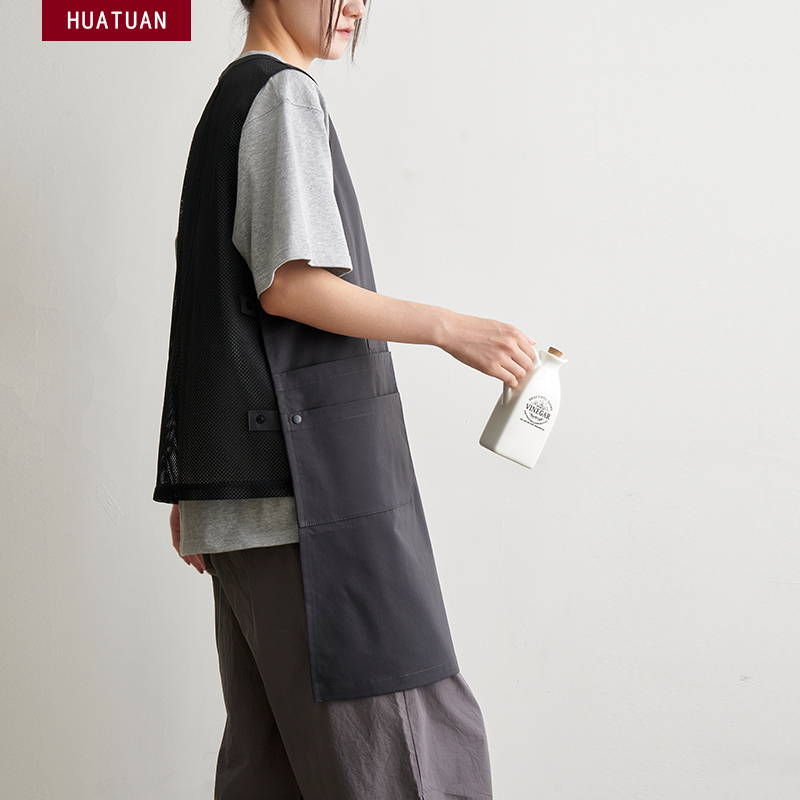 时尚围裙无袖罩衣家用厨房餐饮防泼水男女咖啡店工作服定制印logo