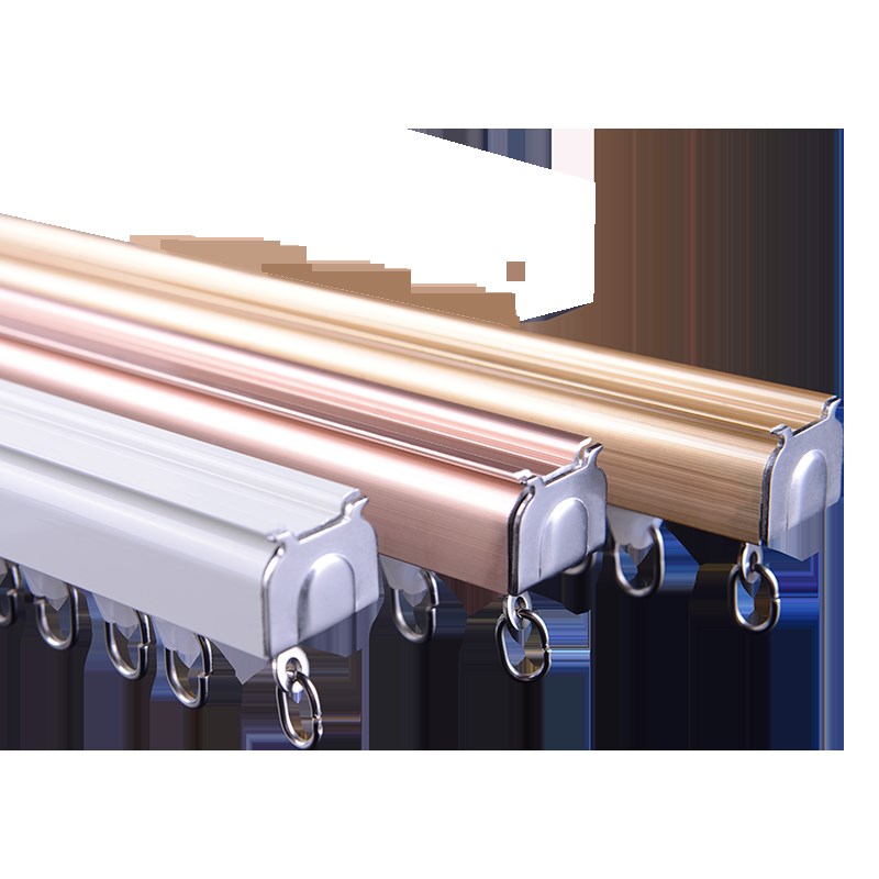 窗帘轨道滑轮飘窗试衣间轨道平移天窗纱帘轨道单轨双轨道侧装顶装