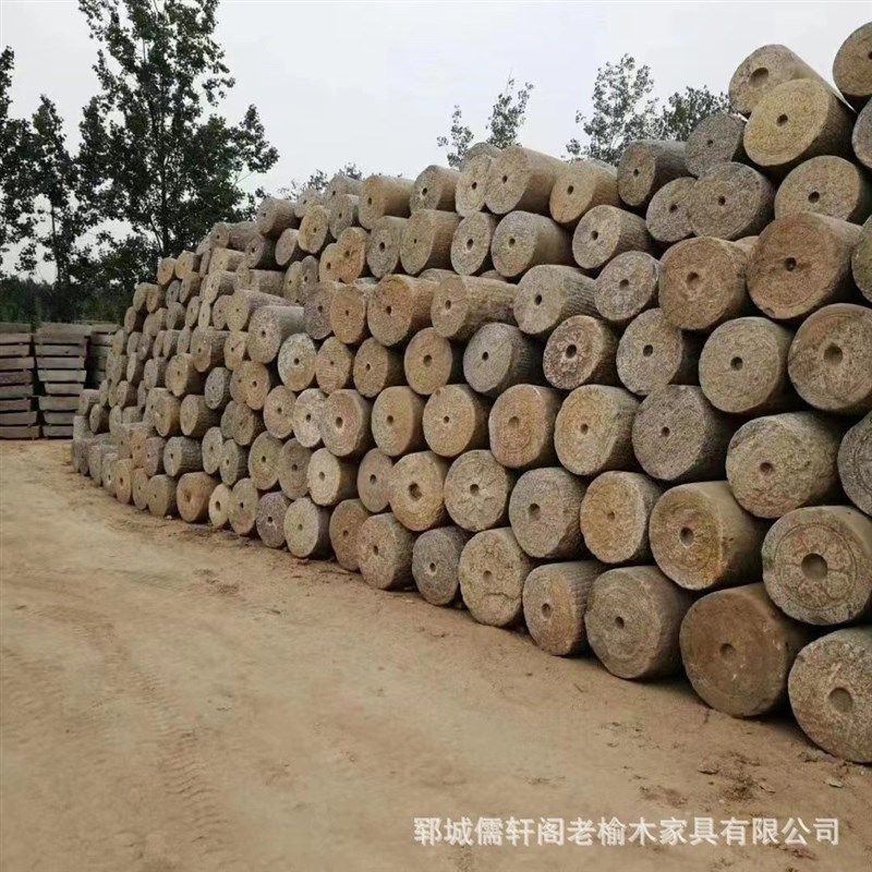 庭院石桌茶台旧石器石磨茶盘流水景观老磨盘石碾茶桌石凳旧石器