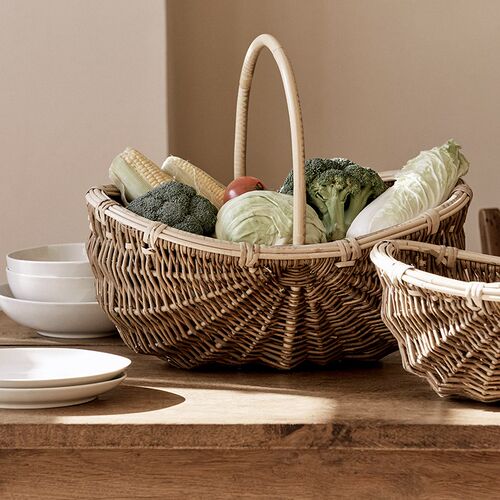 柳编蔬菜筐藤编筐柳编面包篮子家用厨房杂物编织收纳筐水果提篮