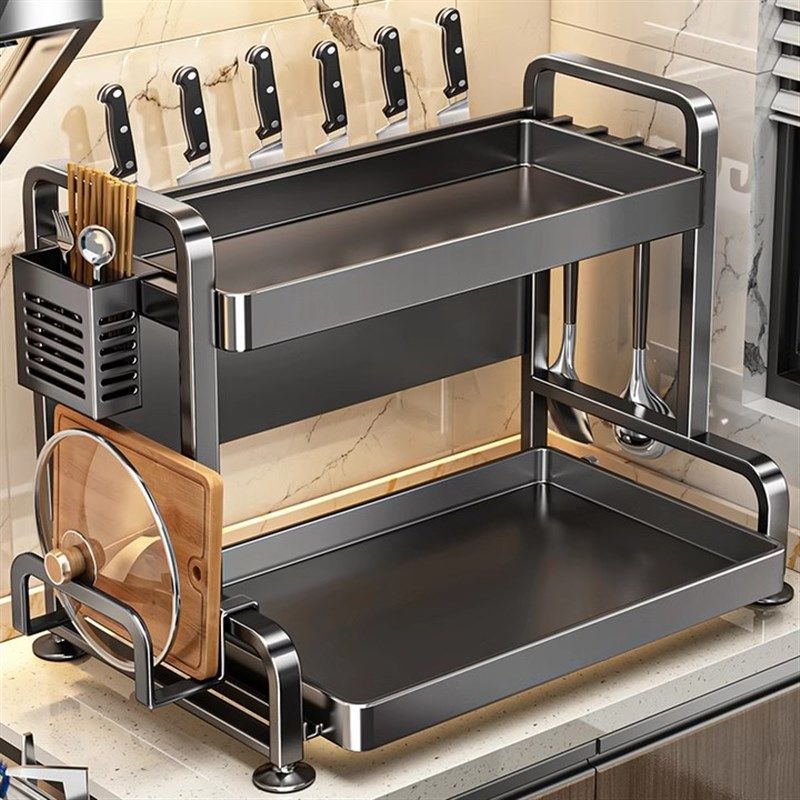 不锈钢厨房调料品置物架台面调料架子多功能油盐酱醋瓶罐收纳架子,收纳整理,整理架/置物架/收纳架,淘宝优惠券,粉丝福利购,淘宝优惠卷