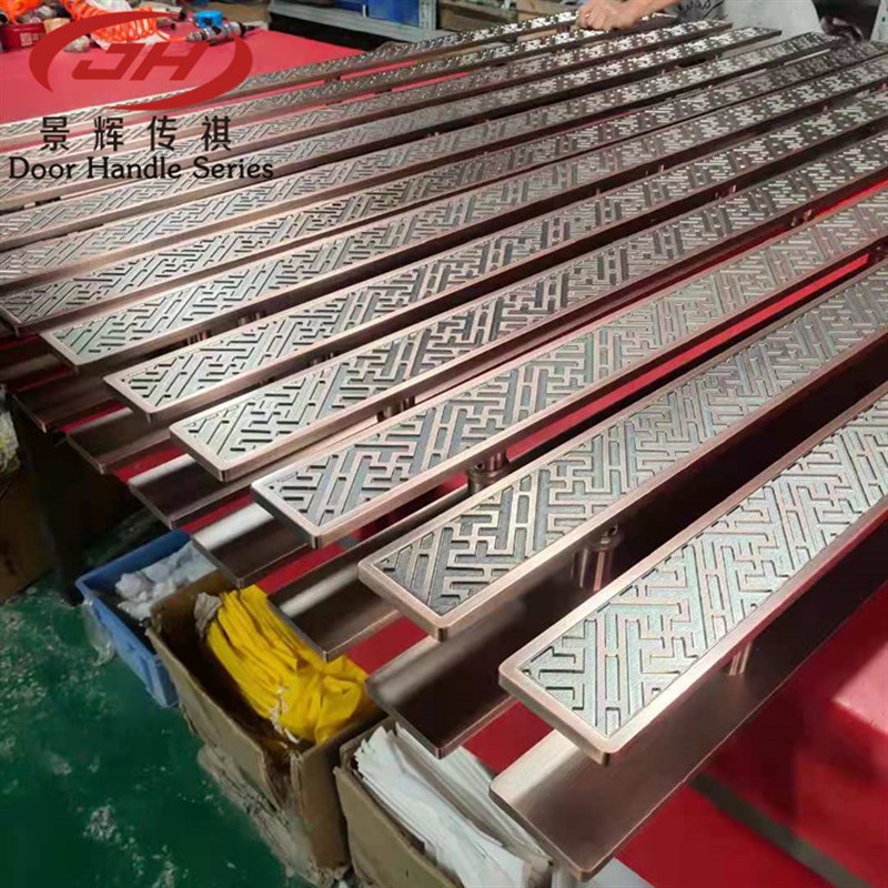 中式仿古条形大门拉手古铜色简约酒店推拉门玻璃门木门把手