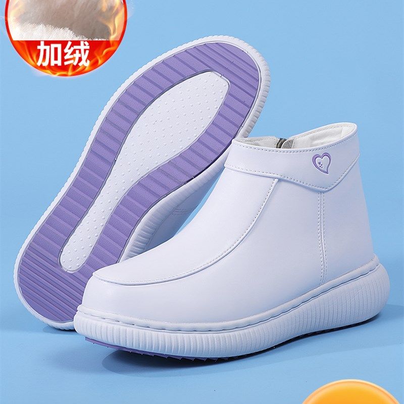 25新款加绒护士鞋女软底气垫短靴厚底增高棉鞋大码医护工作棉鞋冬,女鞋,时尚雪地靴,淘宝优惠券,粉丝福利购,淘宝优惠卷