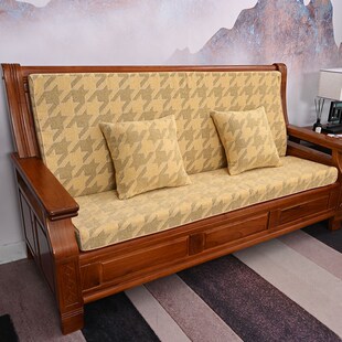 老式木沙发垫坐垫带靠背一体红木实木海绵垫硬厚老款木制沙发坐垫