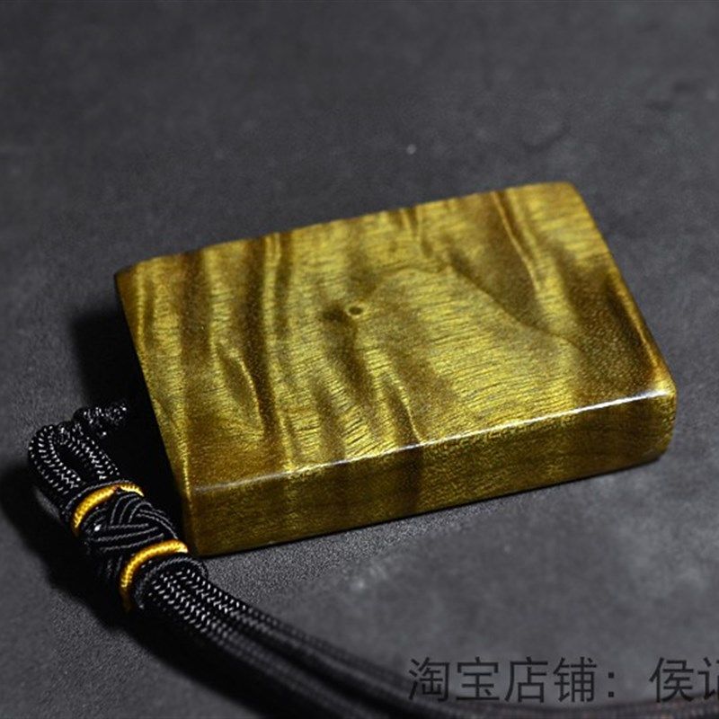 金丝楠阴沉木无事牌乌木原木手把件手把玩件手玩件文玩水波纹木牌