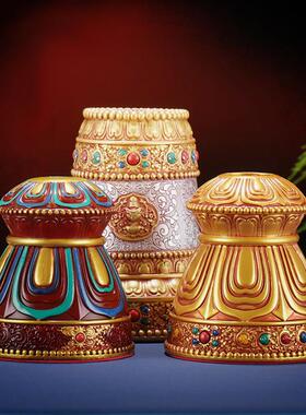 八宝浮吉祥底座幡RGA藏式财神幡转轮莲花财神箭石树脂雕居宝家摆