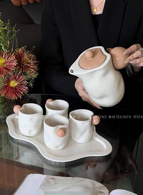 乔趣皿轻水杯套装高级感奢待客陶瓷茶子水壶茶杯具套装G5114迁新