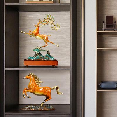 一路高升铜鹿摆件招高财端客厅办室装饰工艺礼品饰摆乔迁52948新