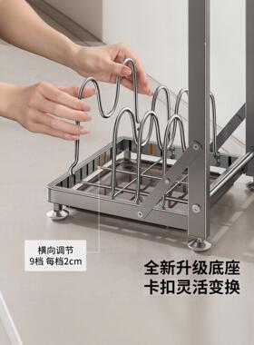 EHS厨房多功能置物架橱多层家用台台面锅具落收纳架柜灶分层地放