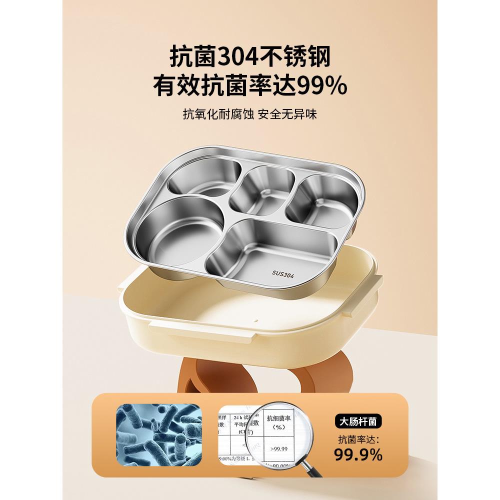 儿童保温饭盒不AFAJK-AG初中小学生上专学用男孩一年级锈钢分格餐