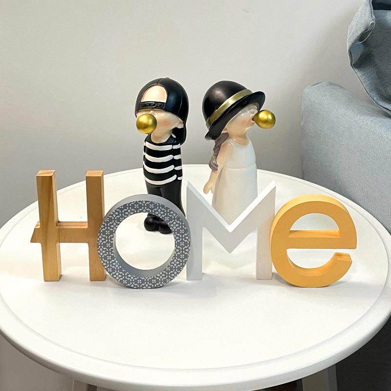 客厅摆件家居饰配BJ-387品字母创意木质儿柜童房饰品电视玄桌面装