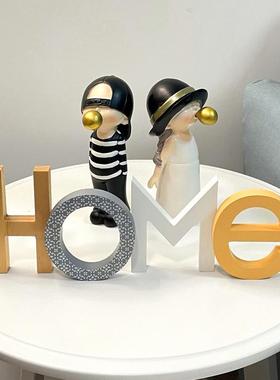 客厅摆件家居饰配BJ-387品字母创意木质儿柜童房饰品电视玄桌面装