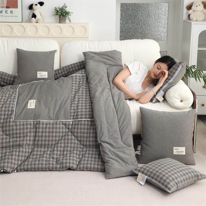 级a类母婴 全棉加厚抱枕被子多两lkshy890用二合一毯午睡子功能车