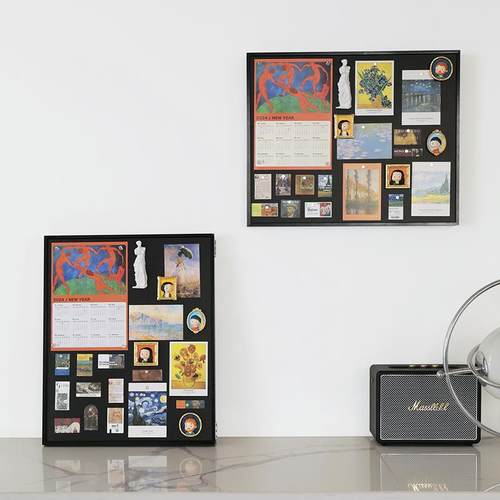 新电款表装饰LAU画轻奢高级免打孔翻电表箱盒磁吸黑箱板盖玄关挂