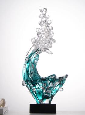 品一轩生水起浪海轻奢约高级感琉璃摆风件PYX35121玄简关入户送礼