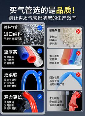 德思美家国PU管软管1空压机气泵气动高压耐高温爆汽线4/6/防8/2/