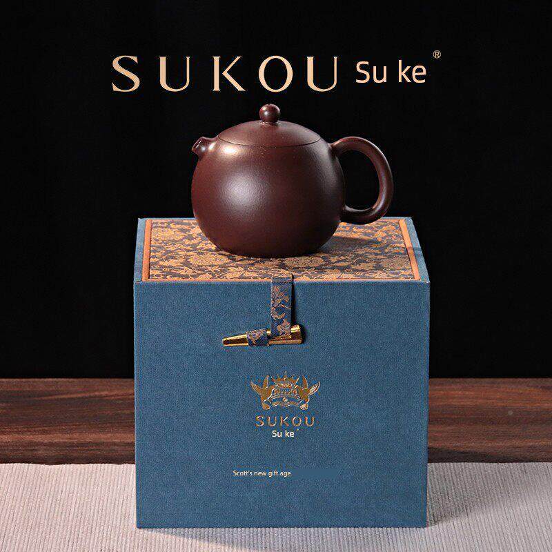 原苏口宜兴工矿紫砂紫砂壶龙蛋西石扁玉纯朱EHU手功夫茶具茶壶礼