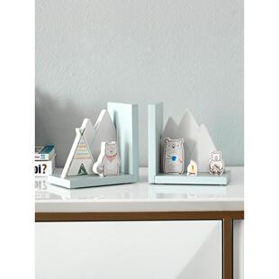 桌收面摆书桌纳件书立卡通创意木样质氛BJ-377围感儿童板间布置家