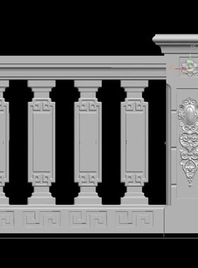 新中式回纹阳台护栏水泥模具现浇别墅全套款式罗马柱模型中式栏杆