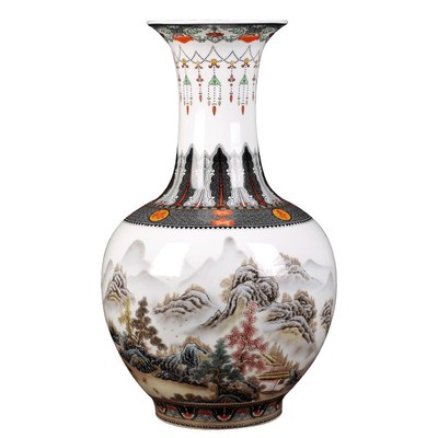 景德镇陶瓷花瓶摆件客厅插花仿古中式瓷器家居电视柜装饰品大号