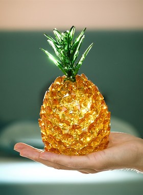 创意水晶菠萝家居饰品小摆件开业新婚礼品客厅酒柜电视柜装饰用品