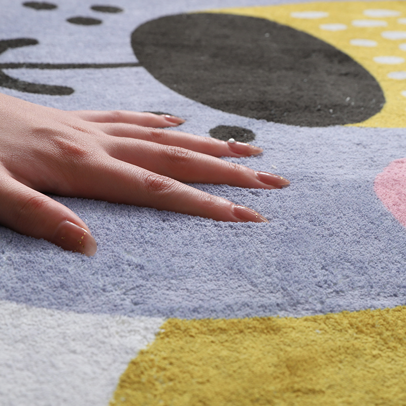 圆形地毯卧室床边电脑转椅儿童房学习办公桌书桌凳下防滑垫定制