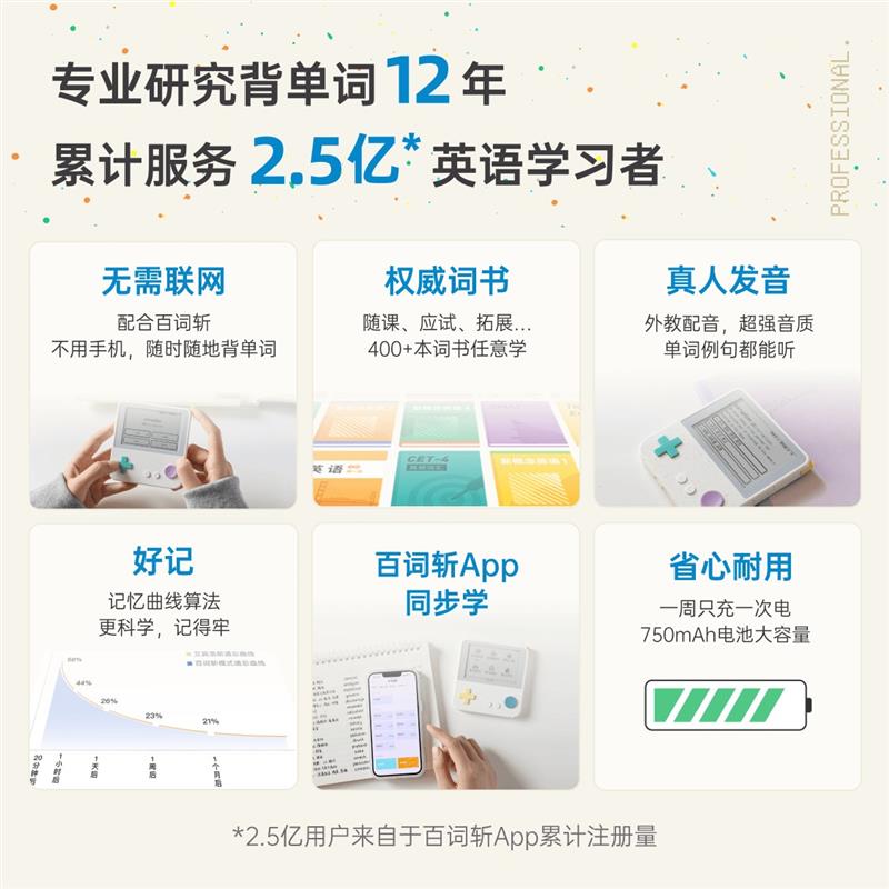 百词斩Max单词机电子单词卡小初高背单词神器便携式真人发音外教图片
