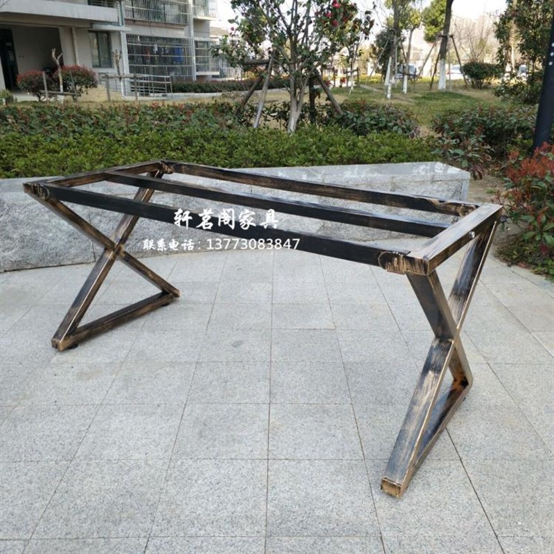 会议桌工作台支架办公桌 桌腿 餐桌铁架书桌架 支架 桌脚铁架子