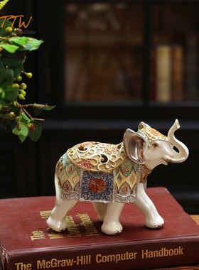 吉祥家居饰品大象摆件客厅桌面装饰玄关电视柜酒柜轻奢小摆设礼物