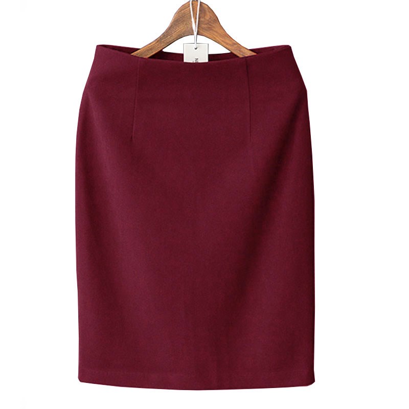 毛呢半身裙2024秋冬新品女高腰修身OL包臀裙显瘦遮跨中长一步裙子