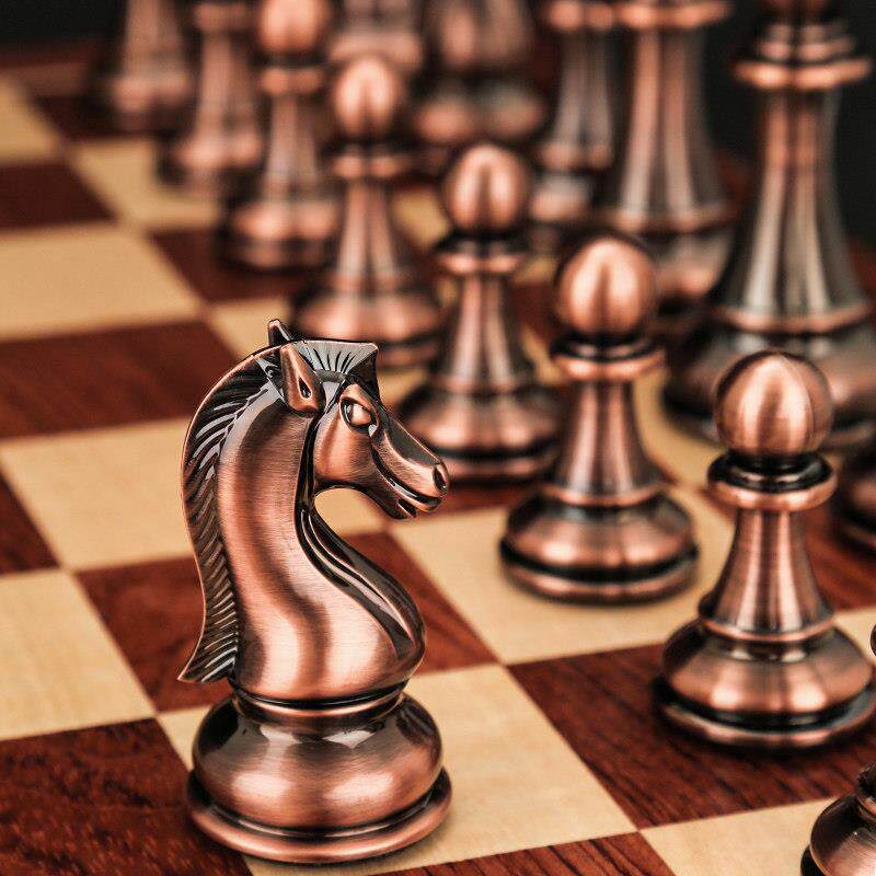 国际象棋高档礼盒套组木折叠棋盘超大号棋子覆古西洋棋样板房摆件