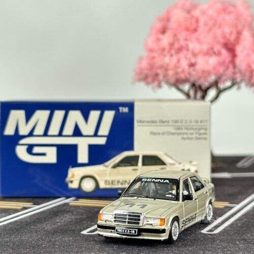 MINIGT，1076:奔驰 190E #11 1984纽柏林,合金小汽车模型摆件玩具