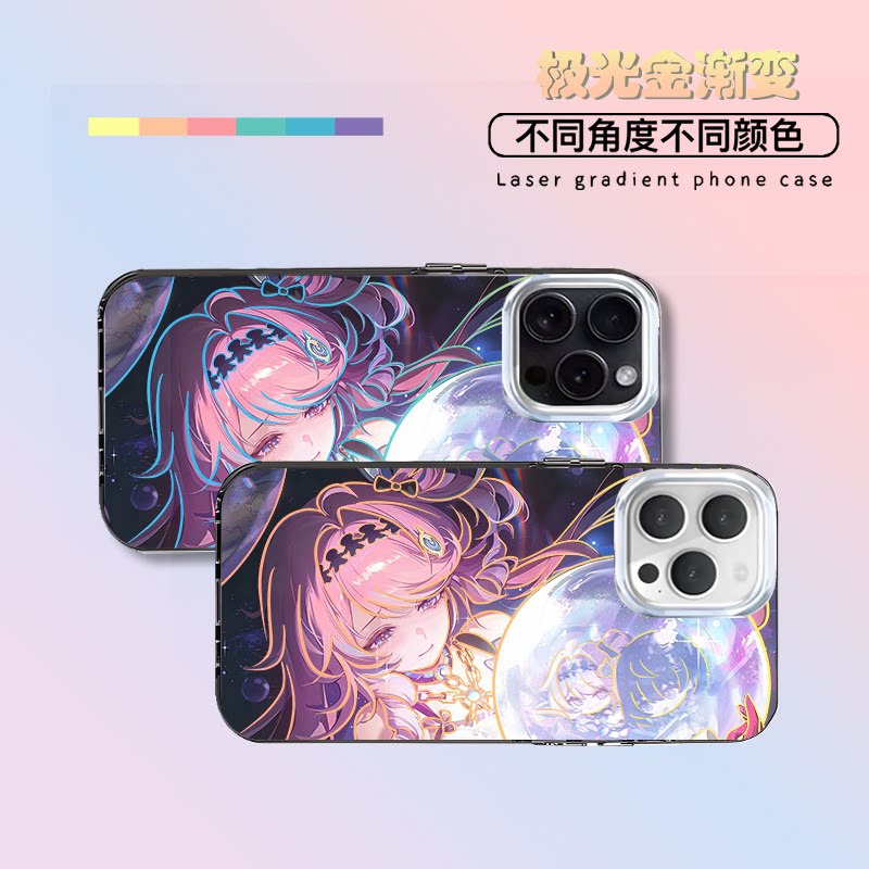 达妮娅鸣潮新款适用苹果iphone华为荣耀VIVO小米红米OPPOIQOO真我一加轻磨砂全包防摔极光金渐变手机壳图片