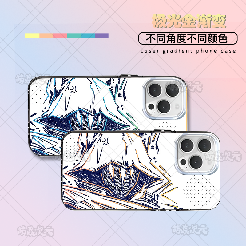 无畏契约幽影新款二次元动漫适用苹果华为荣耀VIVO小米红米OPPO魅族IQOO一加轻磨砂全包防摔极光金渐变手机壳