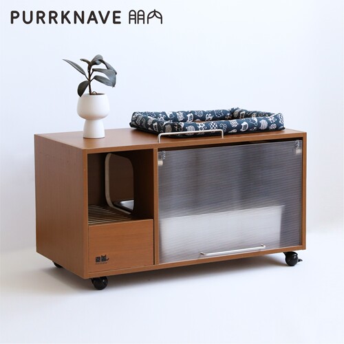 PurrKnave朋内中古风猫窝猫厕所一体猫柜封闭式防臭防漏砂猫砂盆