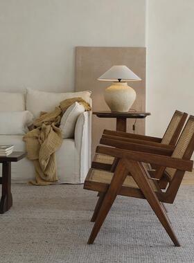 叕木/昌迪加尔休闲 椅 | pj椅实木藤编椅子阳台躺椅侘寂风中古家