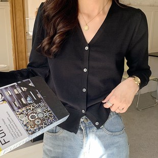 2024早春新款白色针织开衫毛衣外套女薄款修身短款长袖小个子上衣