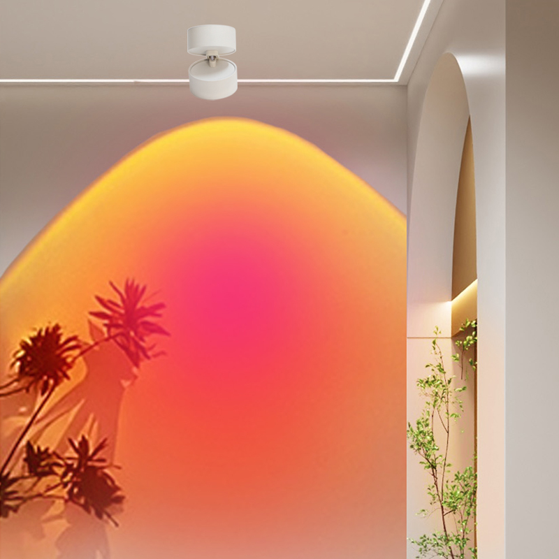 落日灯筒灯日落射灯可调角度氛围感气氛客厅电视背景墙店铺日不落