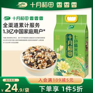 新货十月稻田七色糙米五谷杂粮米低脂粗粮糙米饭5斤黑米红米糯米