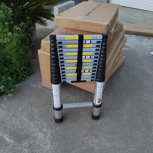4.1米伸缩梯子telescopic ladder 竹节升降单面直梯电信工程便携