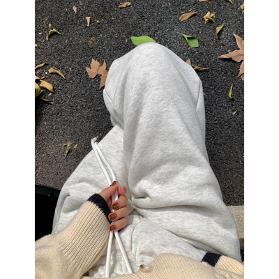 花灰色加绒运动裤女款加厚卫裤