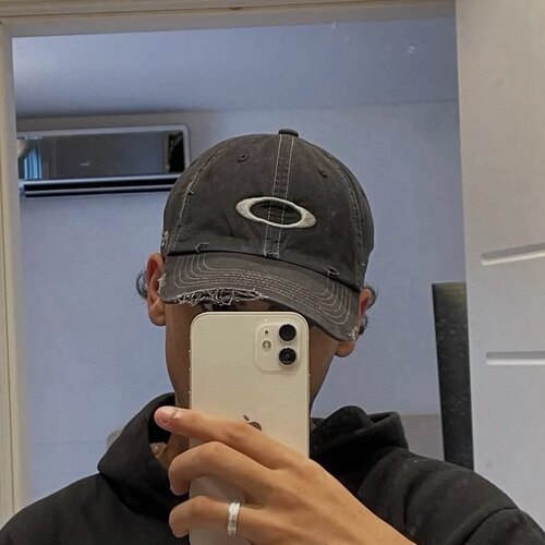 Oakley x PIETX联名水洗破洞做旧欧克利刺绣鸭舌帽百搭春夏季男女