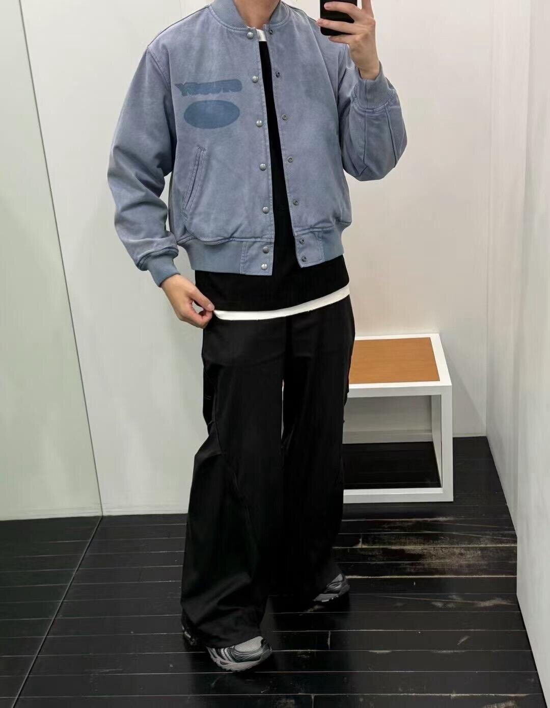 MADLAB S家bomber假日复古重工水洗帆布棒球服飞行棉服夹克外套男